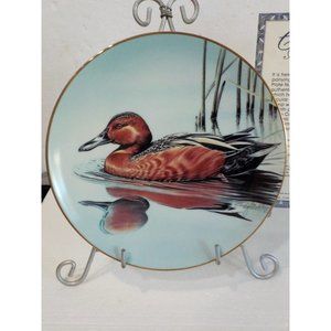 Vtg 1991 "Cinnamon Teal" Federal Duck Stamp China Plate 7th Issue 23k #5770A